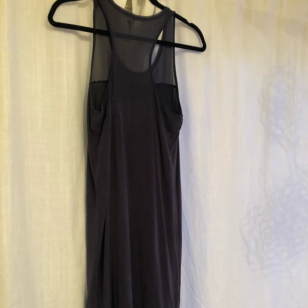 Rachel Roy navy sheer shoulder/hem dress
